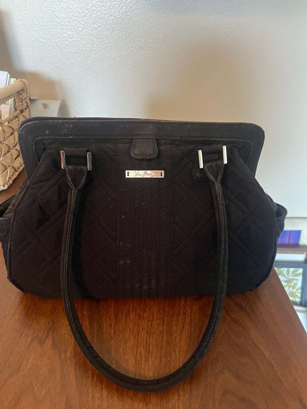 Vera Bradley Black Quilted Frame Handbag
